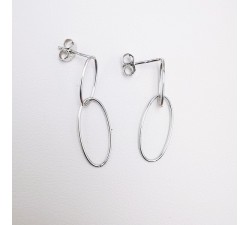 Boucles d'Oreilles "Esmée" Or Blanc 750 - 18 carats
