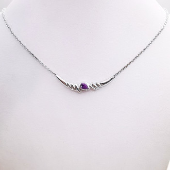 Collier Améthyste poire Or Blanc 750 - 18 carats