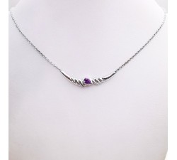 Collier Améthyste poire Or Blanc 750 - 18 carats