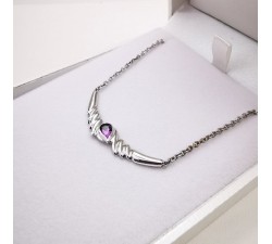Collier Améthyste poire Or Blanc 750 - 18 carats
