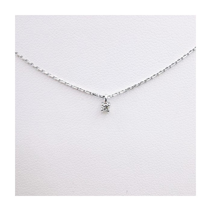 Collier Diamant 0.04 ct Or Blanc 750 - 18 carats Collier Diamant 0.04 ct Or Blanc 750 - 18 carats