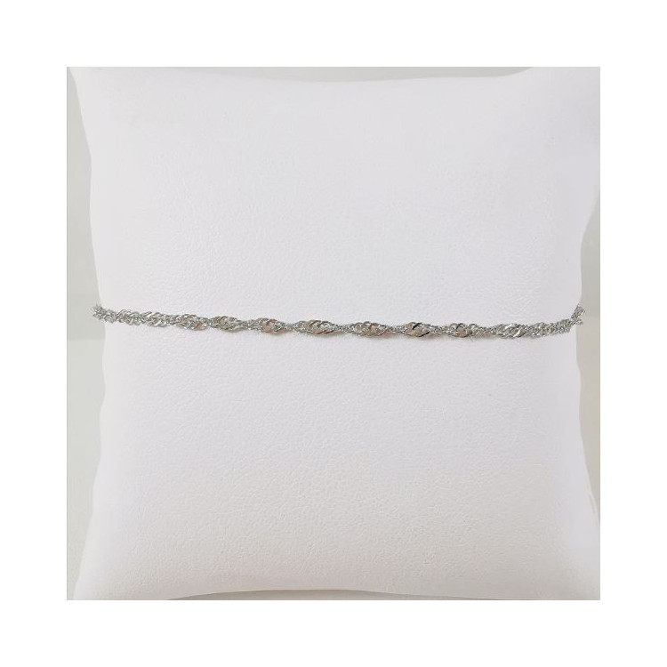Bracelet Maille Singapour Or Blanc 750 - 18 carats