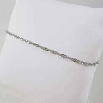 Bracelet Maille Singapour Or Blanc 750 - 18 carats