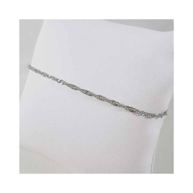 Bracelet Maille Singapour Or Blanc 750 - 18 carats