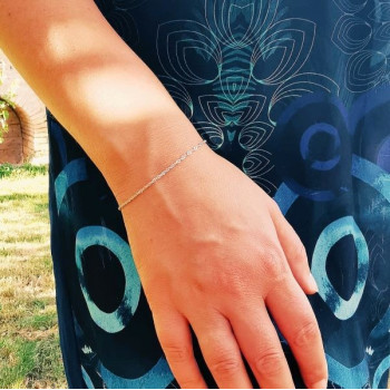 Bracelet Maille Singapour Or Blanc 750 - 18 carats