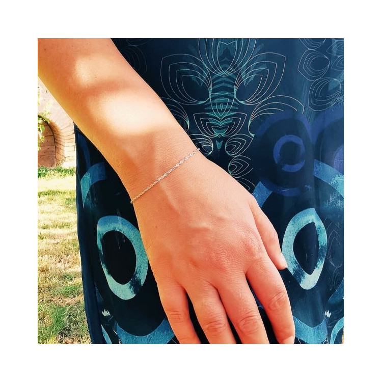 Bracelet Maille Singapour Or Blanc 750 - 18 carats