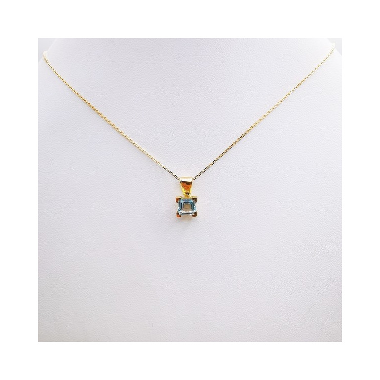 Collier Aigue Marine Or Jaune 750 - 18 carats