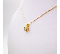 Collier Aigue Marine Or Jaune 750 - 18 carats