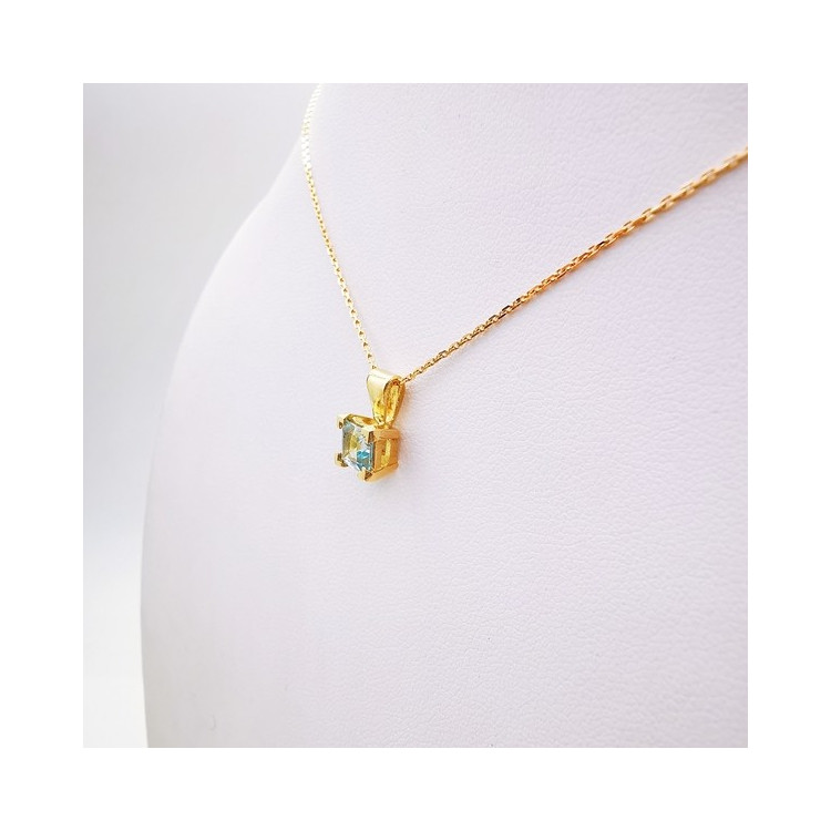 Collier Aigue Marine Or Jaune 750 - 18 carats