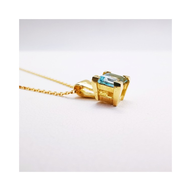 Collier Aigue Marine Or Jaune 750 - 18 carats