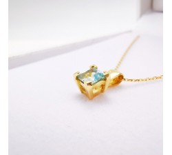 Collier Aigue Marine Or Jaune 750 - 18 carats