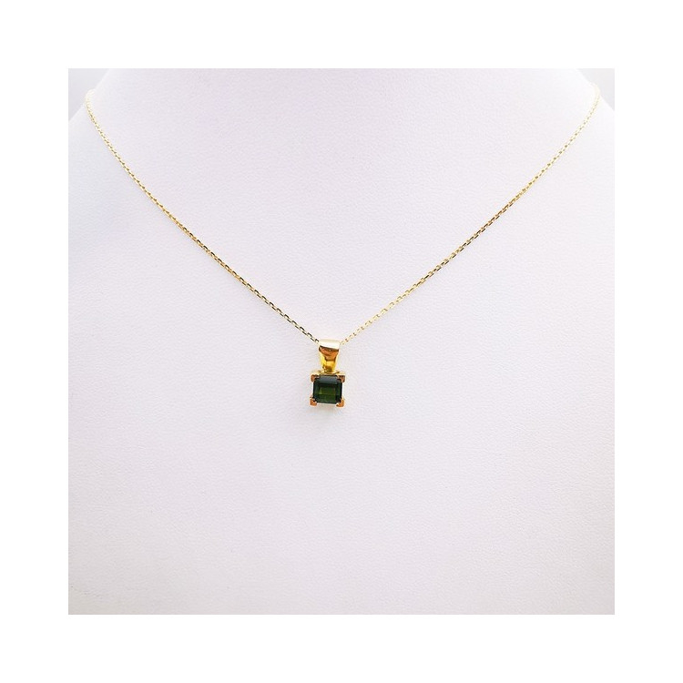 Collier Tourmaline verte Or Jaune 750 - 18 carats