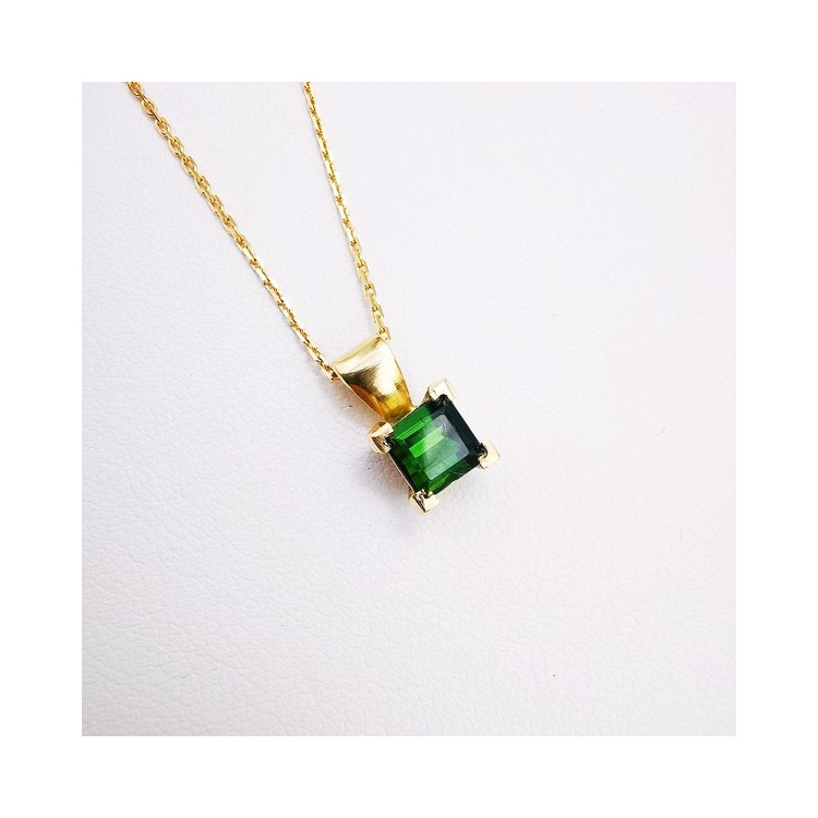 Collier Tourmaline verte Or Jaune 750 - 18 carats