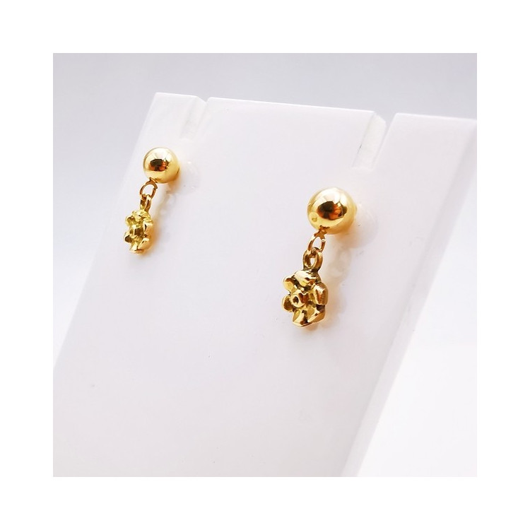 Boucles d'Oreilles Fleurs Or Jaune 750 - 18 carats