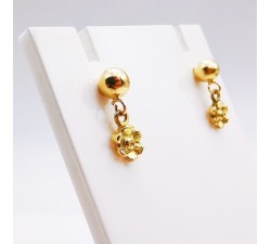 Boucles d'Oreilles Fleurs Or Jaune 750 - 18 carats