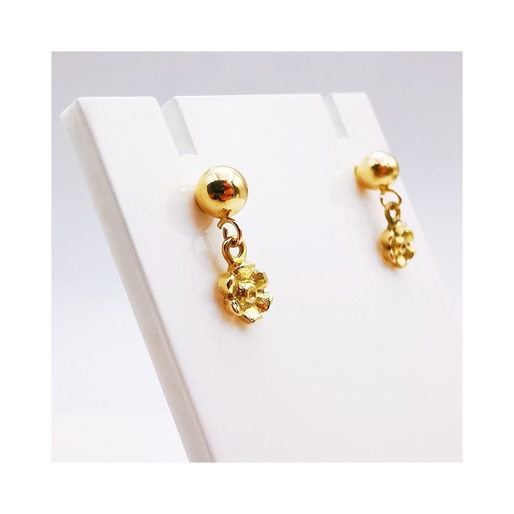 Boucles d'Oreilles Fleurs Or Jaune 750 - 18 carats