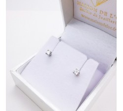 Boucles d'oreilles puces "Iconic" Diamants 2 X 0.08 ct Or Blanc 750 - 18 carats