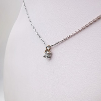Collier Solitaire Diamant 0.18 ct Or Blanc 750 - 18 carats