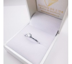 Bague "Liberté Sauvage" Diamant de Synthèse 0.24 ct Or Blanc 750 - 18 carats