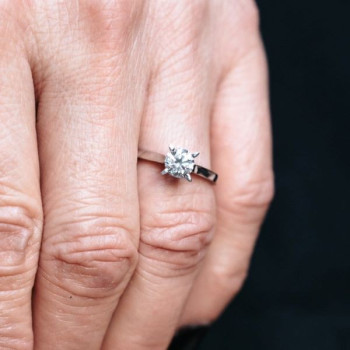 Bague "Liberté Sauvage" Diamant de Synthèse 0.83 ct Or Blanc 750 - 18 carats