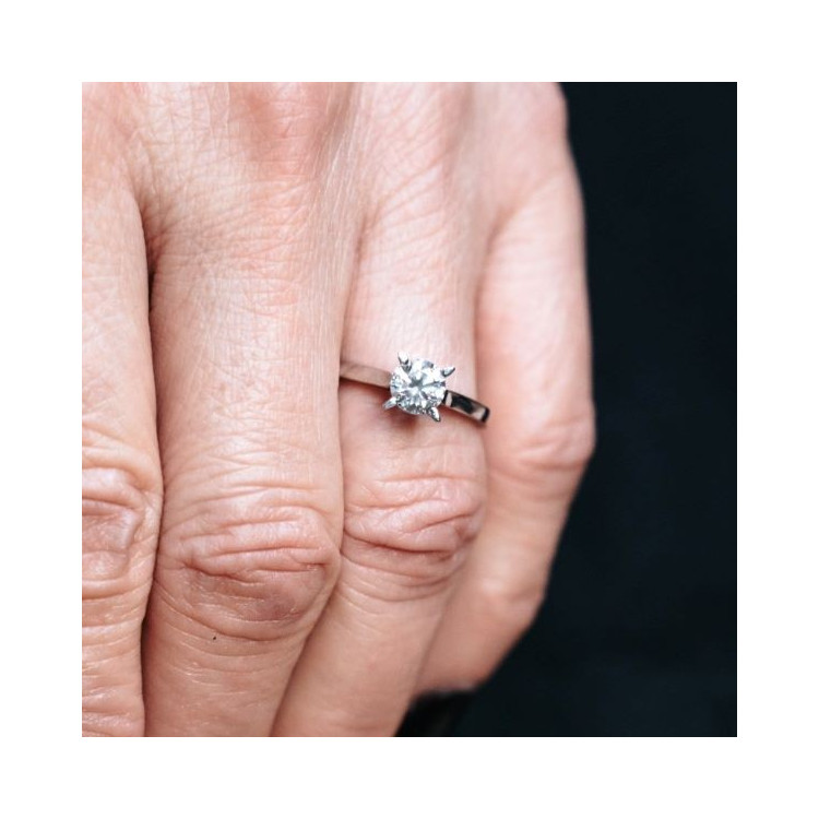 Bague "Liberté Sauvage" Diamant de Synthèse 0.83 ct Or Blanc 750 - 18 carats
