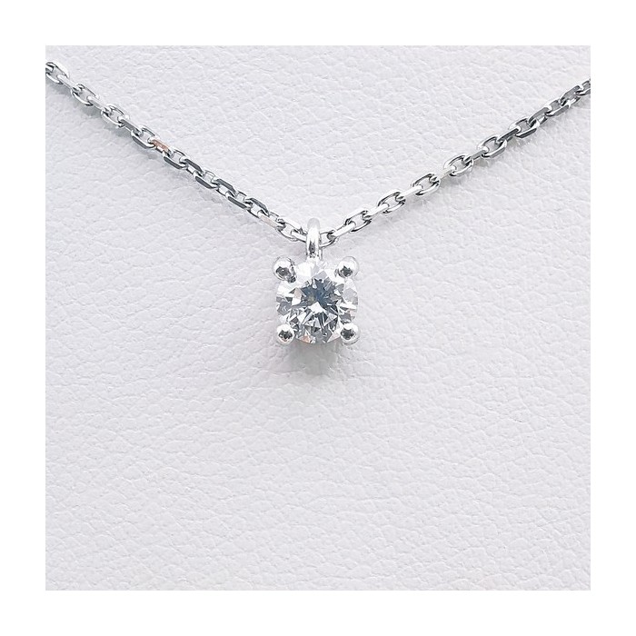Collier "Liberté Sauvage" Diamant de Synthèse 0.25 ct Or Blanc 750 - 18 carats Collier "Liberté Sauvage" Diamant de Synthèse 0.25 ct Or Blanc 750 - 18 carats