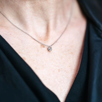 Collier "Liberté Sauvage" Diamant de Synthèse 0.25 ct Or Blanc 750 - 18 carats