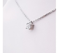 Collier "Liberté Sauvage" Diamant de Synthèse 0.25 ct Or Blanc 750 - 18 carats