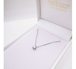 Collier "Liberté Sauvage" Diamant de Synthèse 0.25 ct Or Blanc 750 - 18 carats