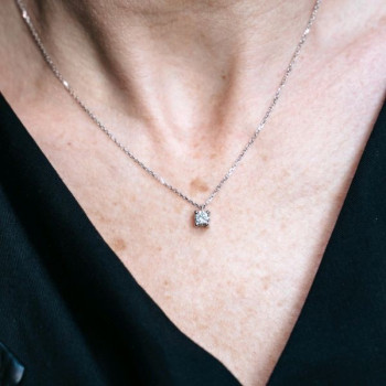 Collier "Liberté Sauvage" Diamant de Synthèse 0.50 ct Or Blanc 750 - 18 carats