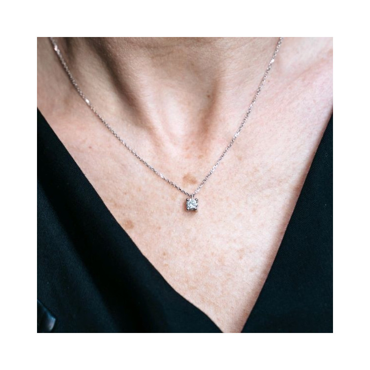 Collier "Liberté Sauvage" Diamant de Synthèse 0.50 ct Or Blanc 750 - 18 carats