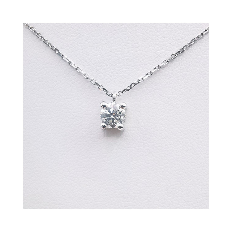 Collier "Liberté Sauvage" Diamant de Synthèse 0.50 ct Or Blanc 750 - 18 carats