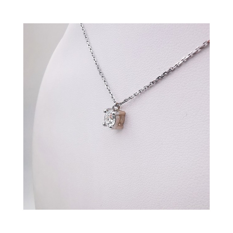 Collier "Liberté Sauvage" Diamant de Synthèse 0.50 ct Or Blanc 750 - 18 carats
