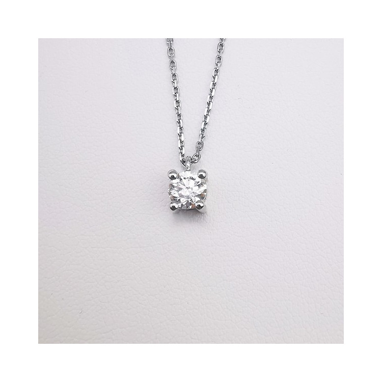 Collier "Liberté Sauvage" Diamant de Synthèse 0.50 ct Or Blanc 750 - 18 carats
