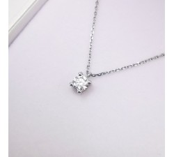 Collier "Liberté Sauvage" Diamant de Synthèse 0.50 ct Or Blanc 750 - 18 carats