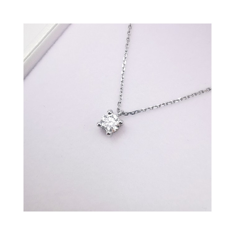 Collier "Liberté Sauvage" Diamant de Synthèse 0.50 ct Or Blanc 750 - 18 carats