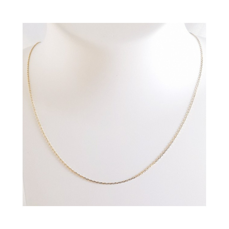 Chaîne 50 cm Or Jaune 750 - 18 carats Maille Forçat 1.40 grammes