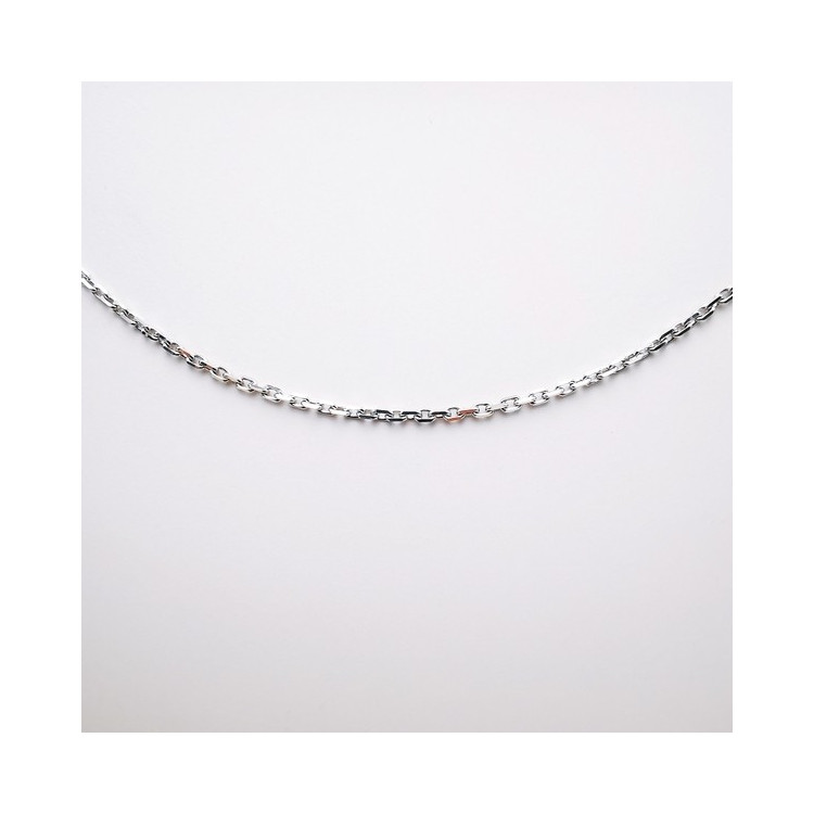 Chaîne 45 cm Or Blanc 750 - 18 carats Maille Forçat 1.70 grammes