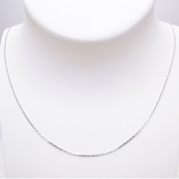 Chaîne 45 cm Or Blanc 750 - 18 carats Maille Forçat 1.70 grammes