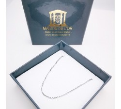 Chaîne 45 cm Or Blanc 750 - 18 carats Maille Forçat 1.70 grammes