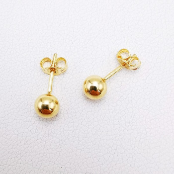 Boucles d'Oreilles Puces Boules Or Jaune 750 - 18 carats