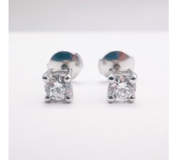 Boucles d'Oreilles "Liberté Sauvage" Diamant de Synthèse 2 x 0.25 ct Or Blanc 750 - 18 carats