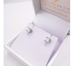 Boucles d'Oreilles "Liberté Sauvage" Diamant de Synthèse 2 x 0.25 ct Or Blanc 750 - 18 carats