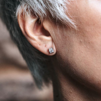 Boucles d'Oreilles "Liberté Sauvage" Diamant de Synthèse 2 x 0.50 ct Or Blanc 750 - 18 carats