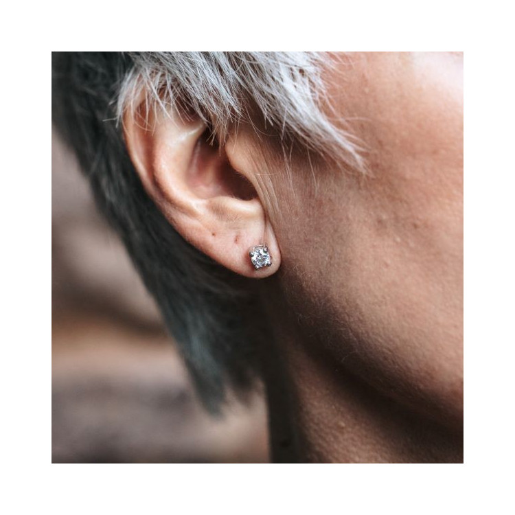 Boucles d'Oreilles "Liberté Sauvage" Diamant de Synthèse 2 x 0.50 ct Or Blanc 750 - 18 carats