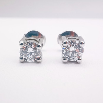 Boucles d'Oreilles "Liberté Sauvage" Diamant de Synthèse 2 x 0.50 ct Or Blanc 750 - 18 carats