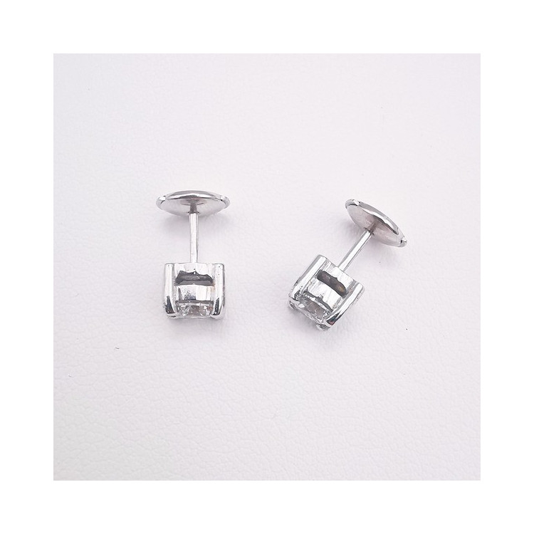 Boucles d'Oreilles "Liberté Sauvage" Diamant de Synthèse 2 x 0.50 ct Or Blanc 750 - 18 carats