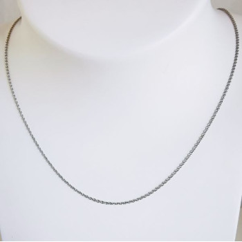 Chaîne 50 cm Or Blanc 750 - 18 carats Maille Forçat Rond 2.15 grammes