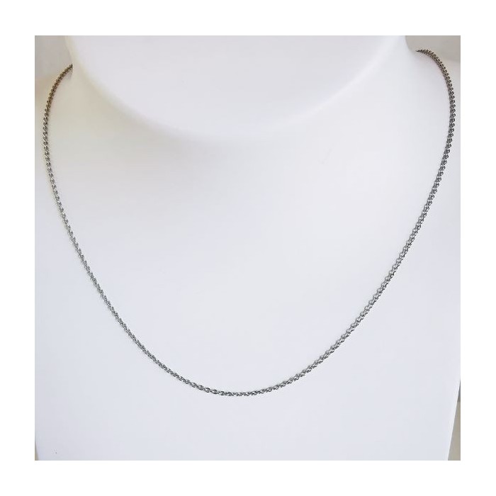 Chaîne 50 cm Or Blanc 750 - 18 carats Maille Forçat Rond 2.15 grammes