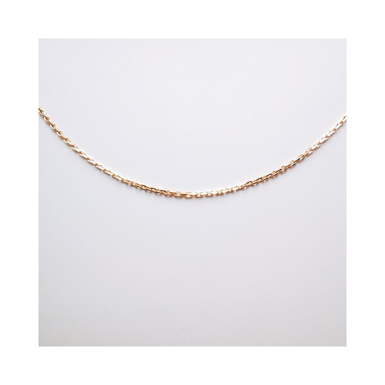 Chaine 45 cm  Or Rose 750 - 18 carats Maille Forçat 1.75 grammes